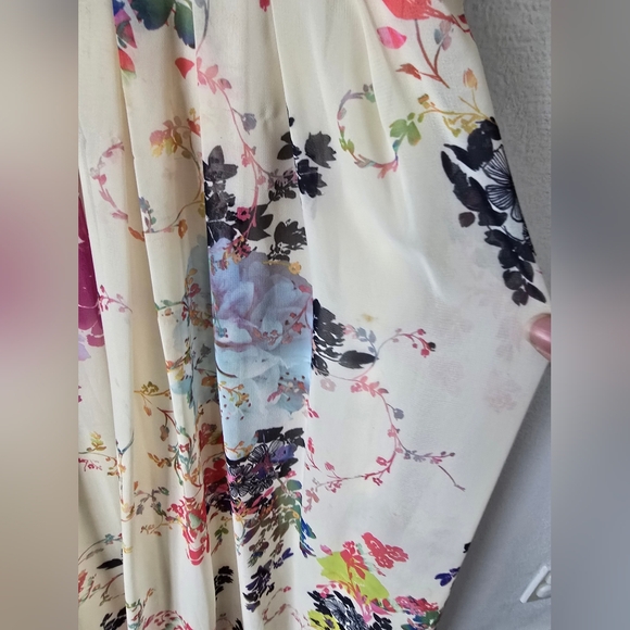 TED BAKER London Cream Attavia Summer Bloom Print Maxi, Size 3 - Picture 16 of 16